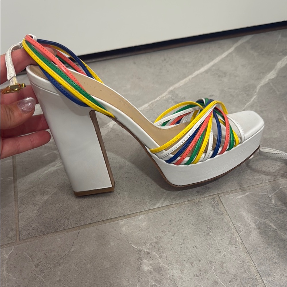 Veronica Beard Colorful Strappy Platform Heels